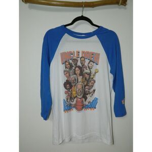 Uncle Drew Movie T-Shirt  Baseball Size Medium White Blue Cast Shaq Kyrie Irving